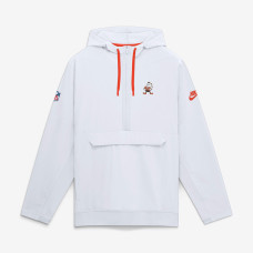 Куртка Cleveland Browns Nike White Sideline Broken Rules Alternate Anorak Half-Zip Hooded