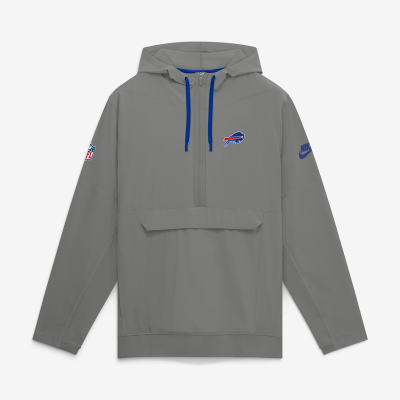 Куртка Buffalo Bills Nike Gray Sideline Broken Rules Alternate Anorak Half-Zip Hooded