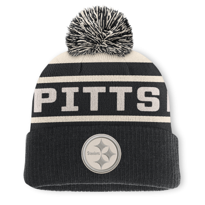 Шапка с помпоном Pittsburgh Steelers Fanatics Black Cuffed