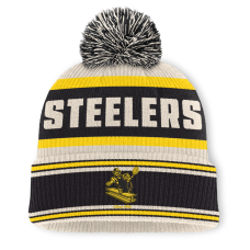 Шапка с помпоном Pittsburgh Steelers Fanatics Black Heritage Parcel Cuffed