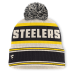 Шапка с помпоном Pittsburgh Steelers Fanatics Black Heritage Parcel Cuffed