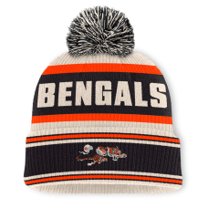 Шапка с помпоном Cincinnati Bengals Fanatics Black Heritage Parcel Cuffed Шапка с помпоном Cincinnati Bengals Fanatics Black Heritage Parcel Cuffed