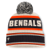 Шапка с помпоном Cincinnati Bengals Fanatics Black Heritage Parcel Cuffed