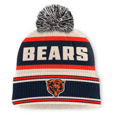 Шапка с помпоном Chicago Bears Fanatics Navy Heritage Parcel Cuffed
