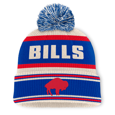 Шапка с помпоном Buffalo Bills Fanatics Royal Heritage Parcel Cuffed