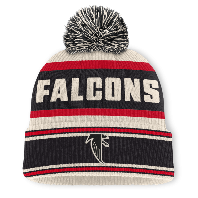 Шапка с помпоном Atlanta Falcons Fanatics Black Heritage Parcel Cuffed
