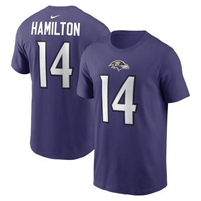 Футболка Baltimore Ravens Kyle Hamilton Nike Purple Name & Number