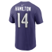 Футболка Baltimore Ravens Kyle Hamilton Nike Purple Name & Number