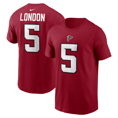 Футболка Atlanta Falcons Drake London Nike Red Name & Number