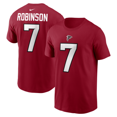 Футболка Atlanta Falcons Bijan Robinson Nike Red Name & Number