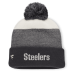 Шапка с помпоном Pittsburgh Steelers Fanatics Charcoal/Gray Cuffed