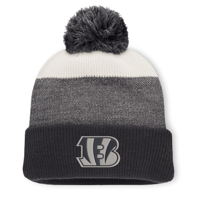Шапка с помпоном Cincinnati Bengals Fanatics Charcoal/Gray Cuffed