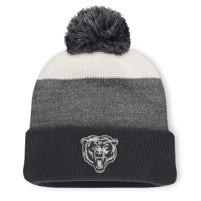 Шапка с помпоном Chicago Bears Fanatics Charcoal/Gray Cuffed