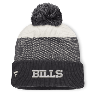 Шапка с помпоном Buffalo Bills Fanatics Charcoal/Gray Cuffed