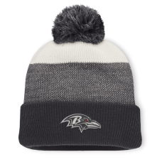 Шапка с помпоном Baltimore Ravens Fanatics Charcoal/Gray Cuffed