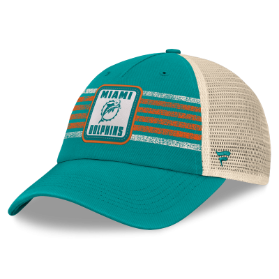 Бейсболка Miami Dolphins Fanatics Aqua Heritage Logo Waggle Unstructured