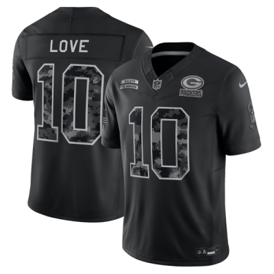 Джерси Jordan Love Green Bay Packers Nike 2026 Salute to Service Stitched Limited - Black