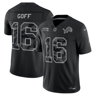 Джерси Jared Goff Detroit Lions Nike 2026 Salute to Service Stitched Limited - Black