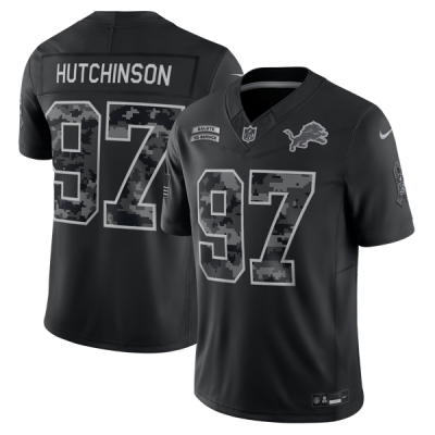 Джерси Aidan Hutchinson Detroit Lions Nike 2026 Salute to Service Stitched Limited - Black