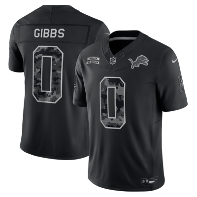 Джерси Jahmyr Gibbs Detroit Lions Nike 2026 Salute to Service Stitched Limited - Black