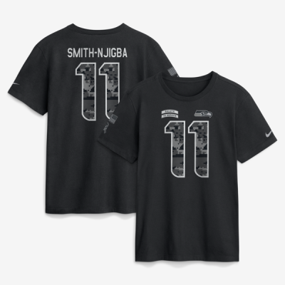 Футболка Jaxon Smith-Njigba Seattle Seahawks Nike 2026 Salute to Service Name & Number - Black