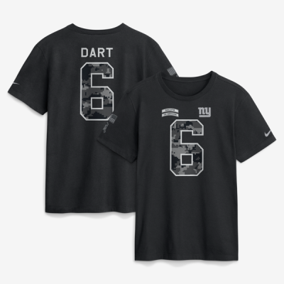Футболка Jaxson Dart New York Giants Nike 2026 Salute to Service Name & Number - Black