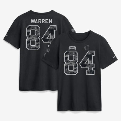 Футболка Tyler Warren Indianapolis Colts Nike 2026 Salute to Service Name & Number - Black