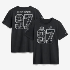 Футболка Aidan Hutchinson Detroit Lions Nike 2026 Salute to Service Name & Number - Black
