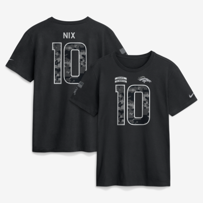 Футболка Bo Nix Denver Broncos Nike 2026 Salute to Service Name & Number - Black