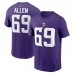 Minnesota Vikings Jared Allen Nike Purple Retired Player Name & Number T-Shirt