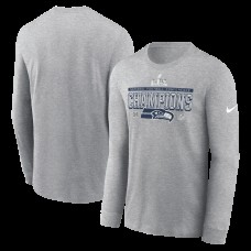 Seattle Seahawks Nike Heather Gray 2025 NFC Champions Locker Room Trophy Collection Long Sleeve T-Shirt Seattle Seahawks Nike Heather Gray 2025 NFC Champions Locker Room Trophy Collection Long Sleeve T-Shirt