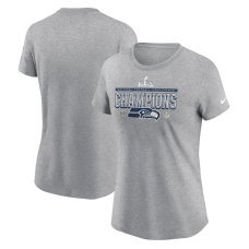  Женская футболка Seattle Seahawks Nike Heather Gray 2025 NFC Champions Locker Room Trophy Collection
