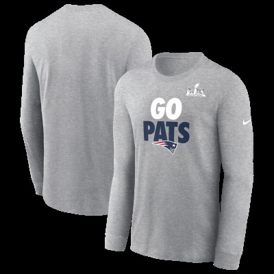 New England Patriots Nike Heather Gray Super Bowl LX Fast As Fast Gets Long Sleeve T-Shirt