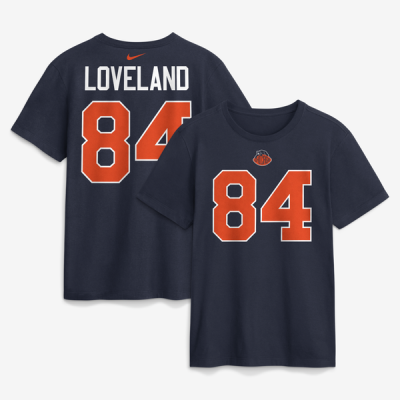 Футболка Colston Loveland Chicago Bears Nike 2026 Rivalries Collection Name & Number - Navy