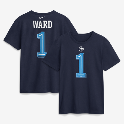 Футболка Cameron Ward Tennessee Titans Nike 2026 Rivalries Collection Name & Number - Navy
