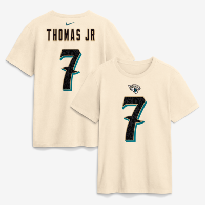 Футболка Brian Thomas Jr. Jacksonville Jaguars Nike 2026 Rivalries Collection Name & Number - Natural