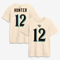Футболка Travis Hunter Jacksonville Jaguars Nike 2026 Rivalries Collection Name & Number - Natural