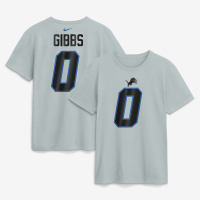 Футболка Jahmyr Gibbs Detroit Lions Nike 2026 Rivalries Collection Name & Number - Silver