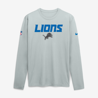 Футболка с длинным рукавом Detroit Lions Nike 2026 Rivalries Collection Sideline Legend - Silver