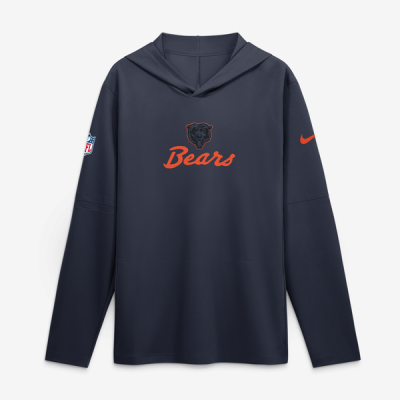 Chicago Bears Nike 2026 Rivalries Collection Sideline Lightweight Hooded Long Sleeve Top - Navy