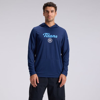 Tennessee Titans Nike 2026 Rivalries Collection Sideline Lightweight Hooded Long Sleeve Top - Navy