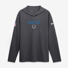 Indianapolis Colts Nike 2026 Rivalries Collection Sideline Lightweight Hooded Long Sleeve Top - Anthracite