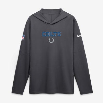 Indianapolis Colts Nike 2026 Rivalries Collection Sideline Lightweight Hooded Long Sleeve Top - Anthracite