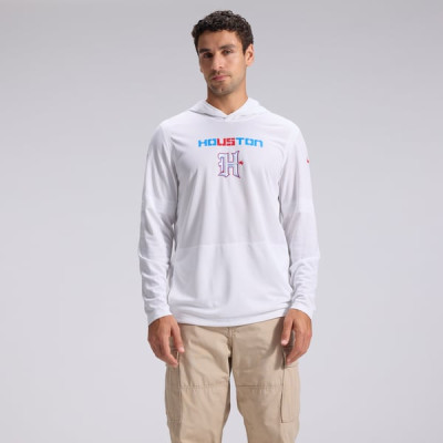 Houston Texans Nike 2026 Rivalries Collection Sideline Lightweight Hooded Long Sleeve Top - White