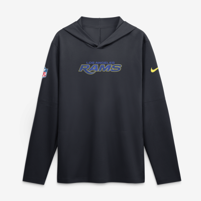 Los Angeles Rams Nike Rivalries Collection Sideline Lightweight Hooded Long Sleeve Top - Navy