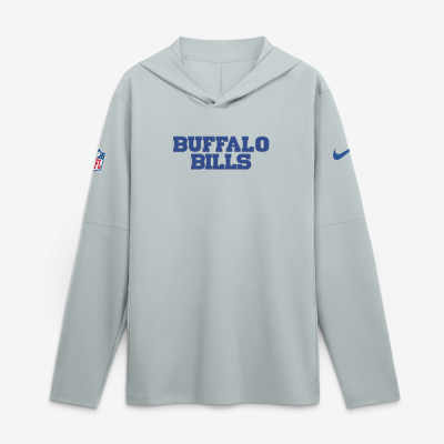 Buffalo Bills Nike Rivalries Collection Sideline Lightweight Hooded Long Sleeve Top - Silver