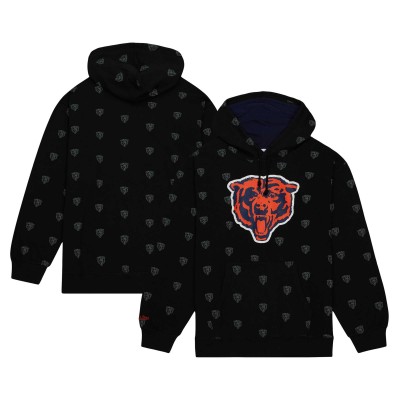 Толстовка Chicago Bears Mitchell & Ness Allover Print Fleece - Black