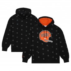 Толстовка Cincinnati Bengals Mitchell & Ness Allover Print Fleece - Black