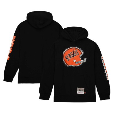 Толстовка Cincinnati Bengals Mitchell & Ness Gridiron Classics Big Face 7.0 - Black