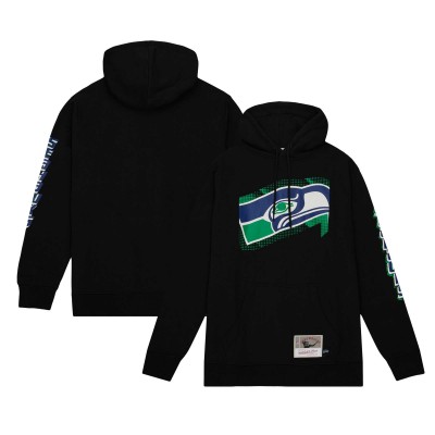 Толстовка Seattle Seahawks Mitchell & Ness Gridiron Classics Big Face 7.0 - Black